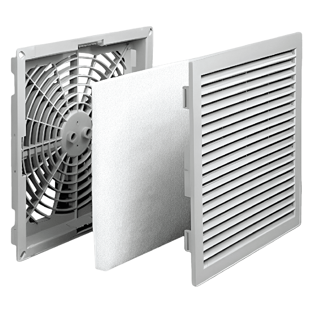 [21765] Rejilla C/Filtro Ext: 117x117mm Cal: 80mm Gris Genrod