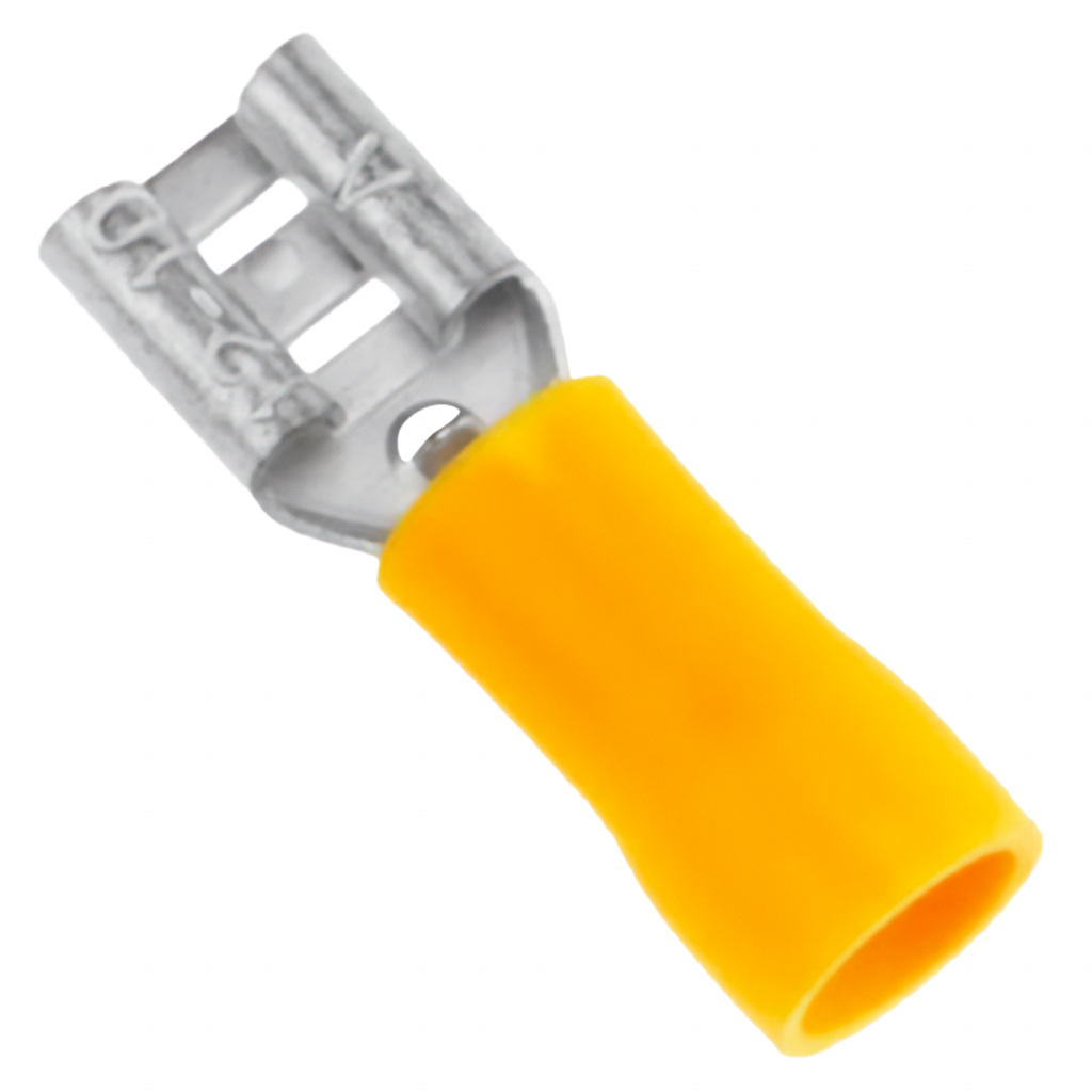 [3521] Terminal Pala Hembra C-15 Amarillo Largo 6,3mm Lct