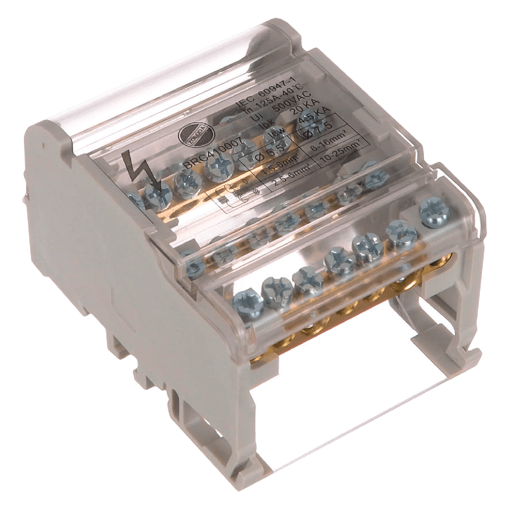 [1807] Repartidor Tetrapolar 4x7 Conexiones 100A Zoloda