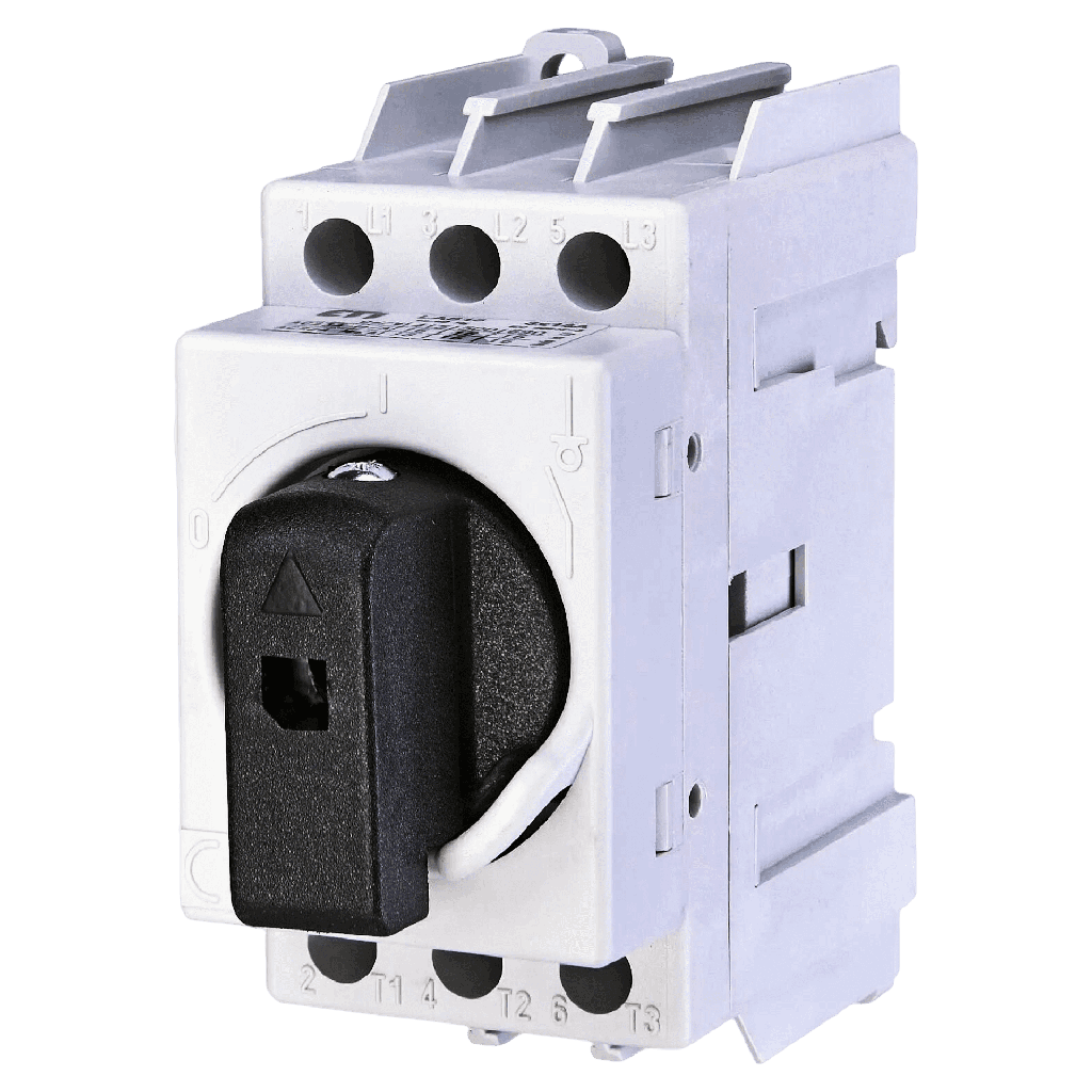 [6820] Interr. Seccionador 3x25A 440VCA Manija Giratoria Blanco/Rojo Zoloda