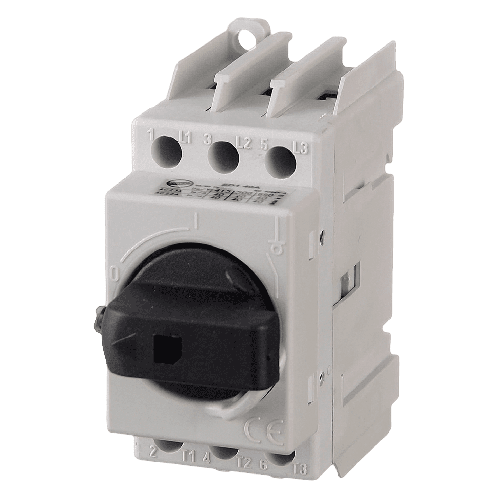 [6822] Interr. Seccionador 3x40A 500VCA Manija Giratoria Blanco/Rojo Zoloda