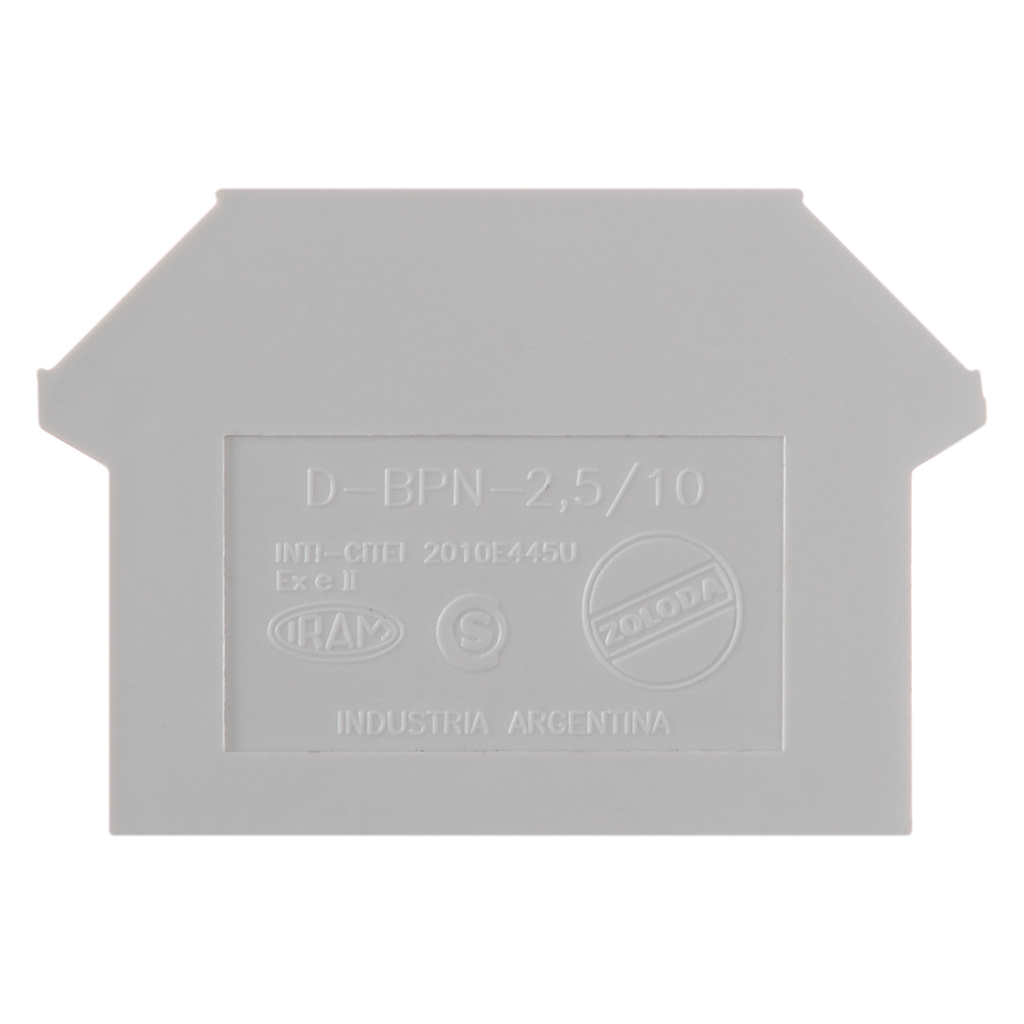 [6908] Tapa P/Borne BPN 2,5/4/6/10mm2 Gris Zoloda