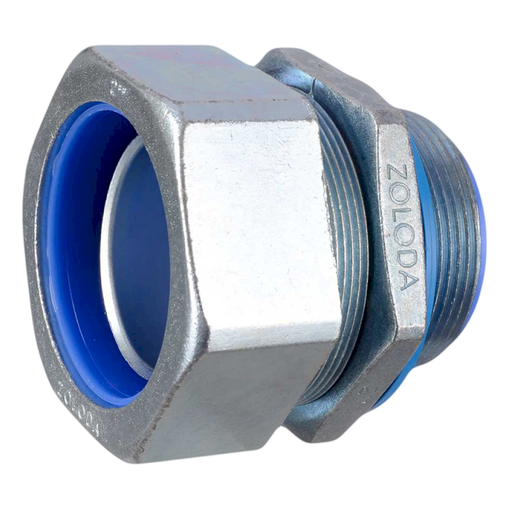 [10300] Conector Recto P/Flexible 2" 50mm Gris Zoloda