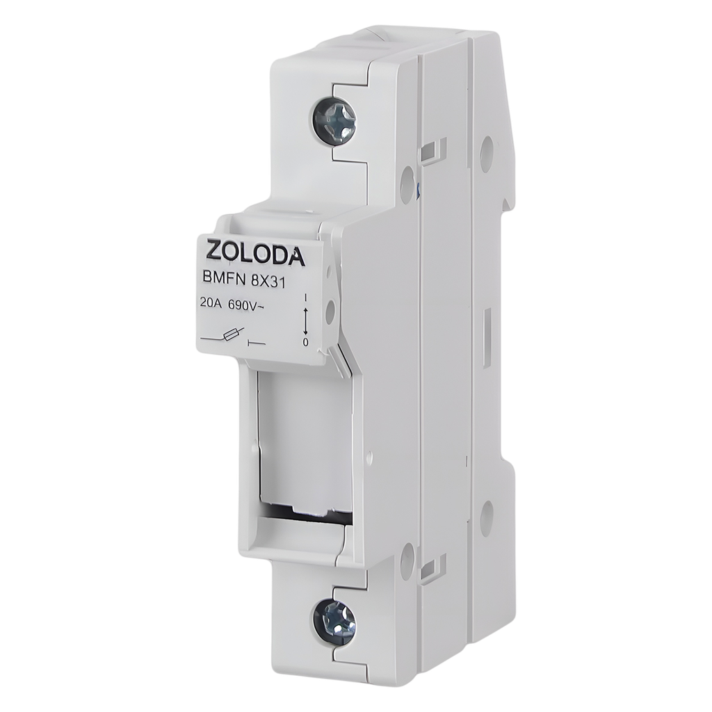 [5695] Portafusible 1P 25A 220VCA Maneta Tipo Din Gris Zoloda