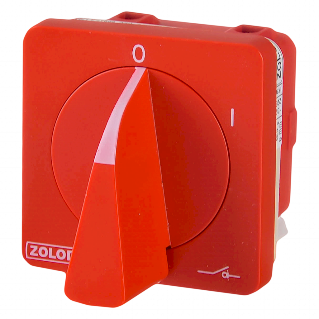 Interr. Rotativo 2P 32A 660VCA Maneta Giratoria Blanco/Rojo Zoloda