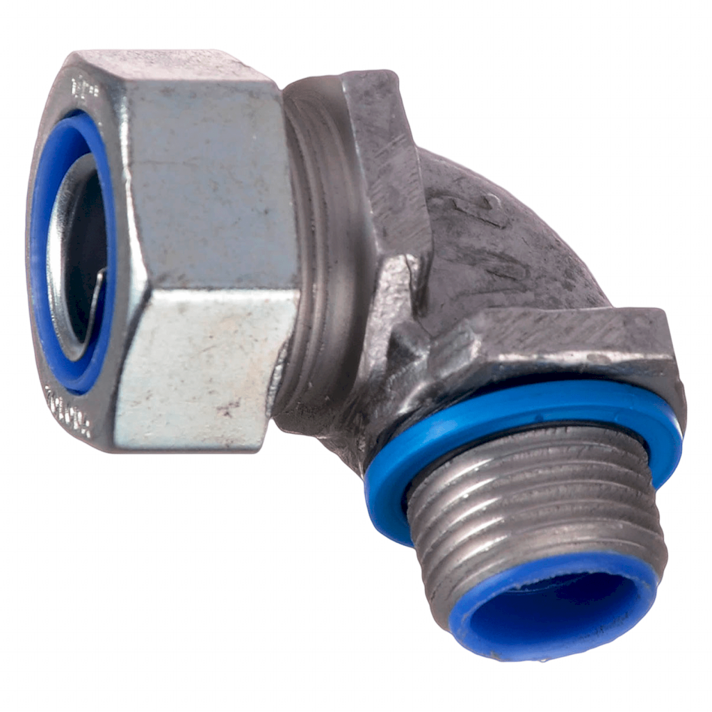 [13290] Conector 90° P/Flexible 1/2" 12,7mm Gris Zoloda