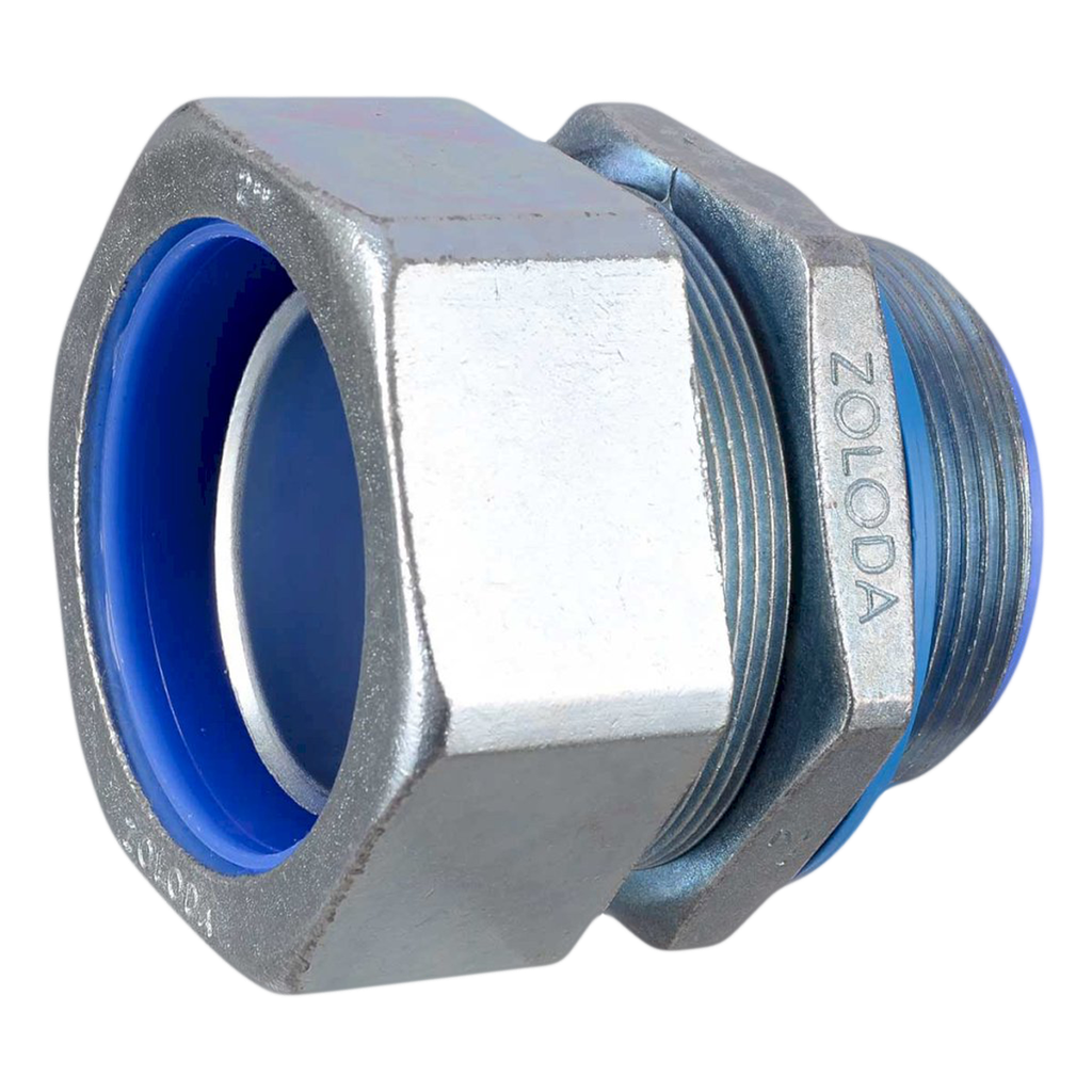 [14478] Conector Recto P/Flexible 1 1/2" 40mm Gris Zoloda