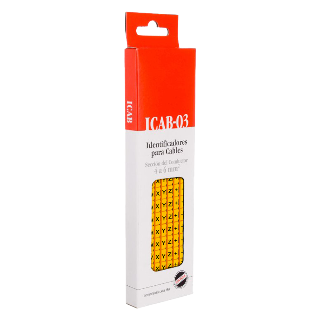 [16211] Identificadores P/Cable Amarillo Letras U,V,W,X,Y,Z,+,-,/,~ Zoloda