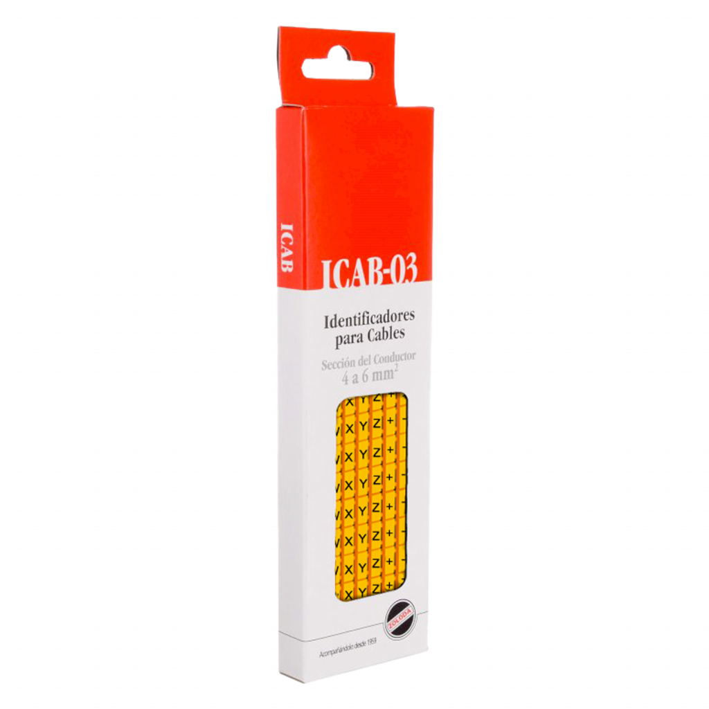 Identificadores P/Cable Amarillo Letras U,V,W,X,Y,Z,+,-,/,~ Zoloda