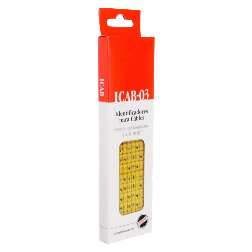 [16242] Identificadores P/Cable Amarillo Símbolo de Puesto a Tierra Zoloda