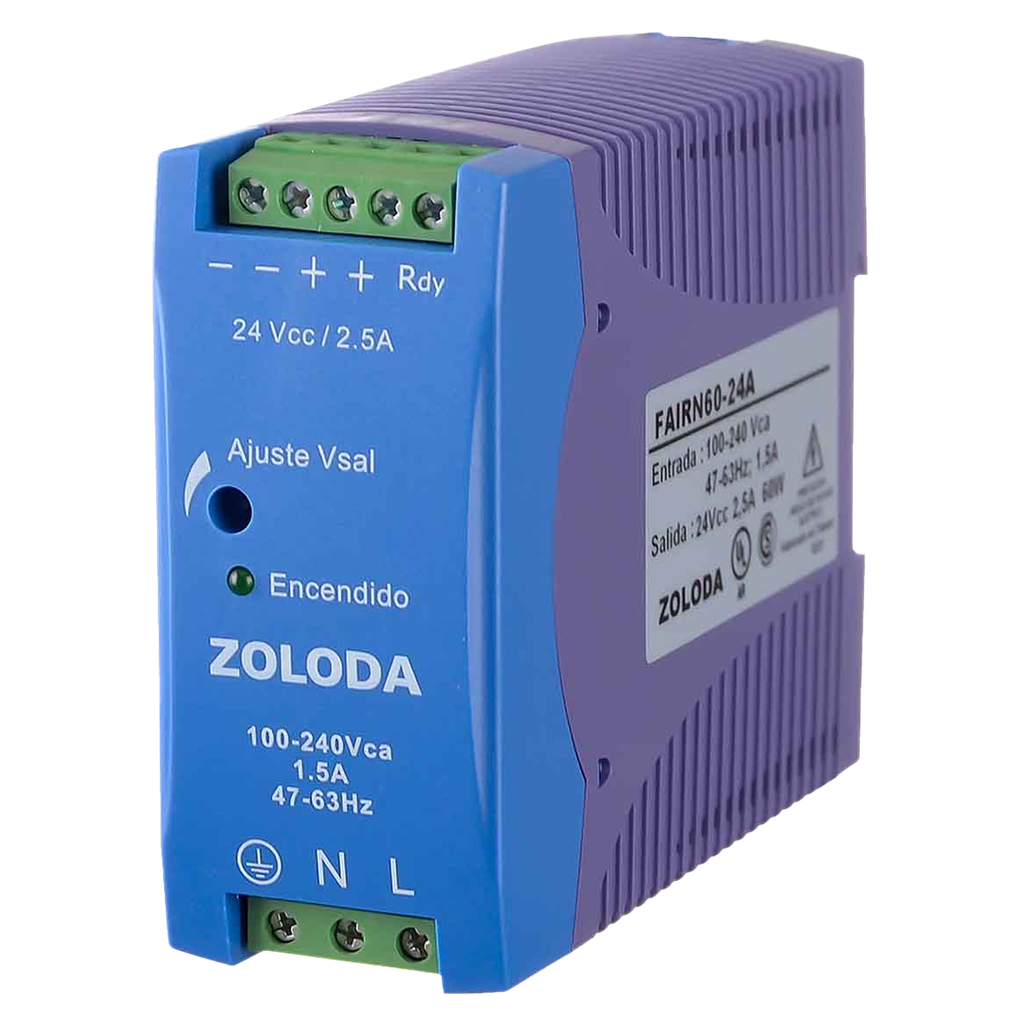 [16173] Fuente Monofásica Fair E: 220V S: 24VCC 2,5A Zoloda