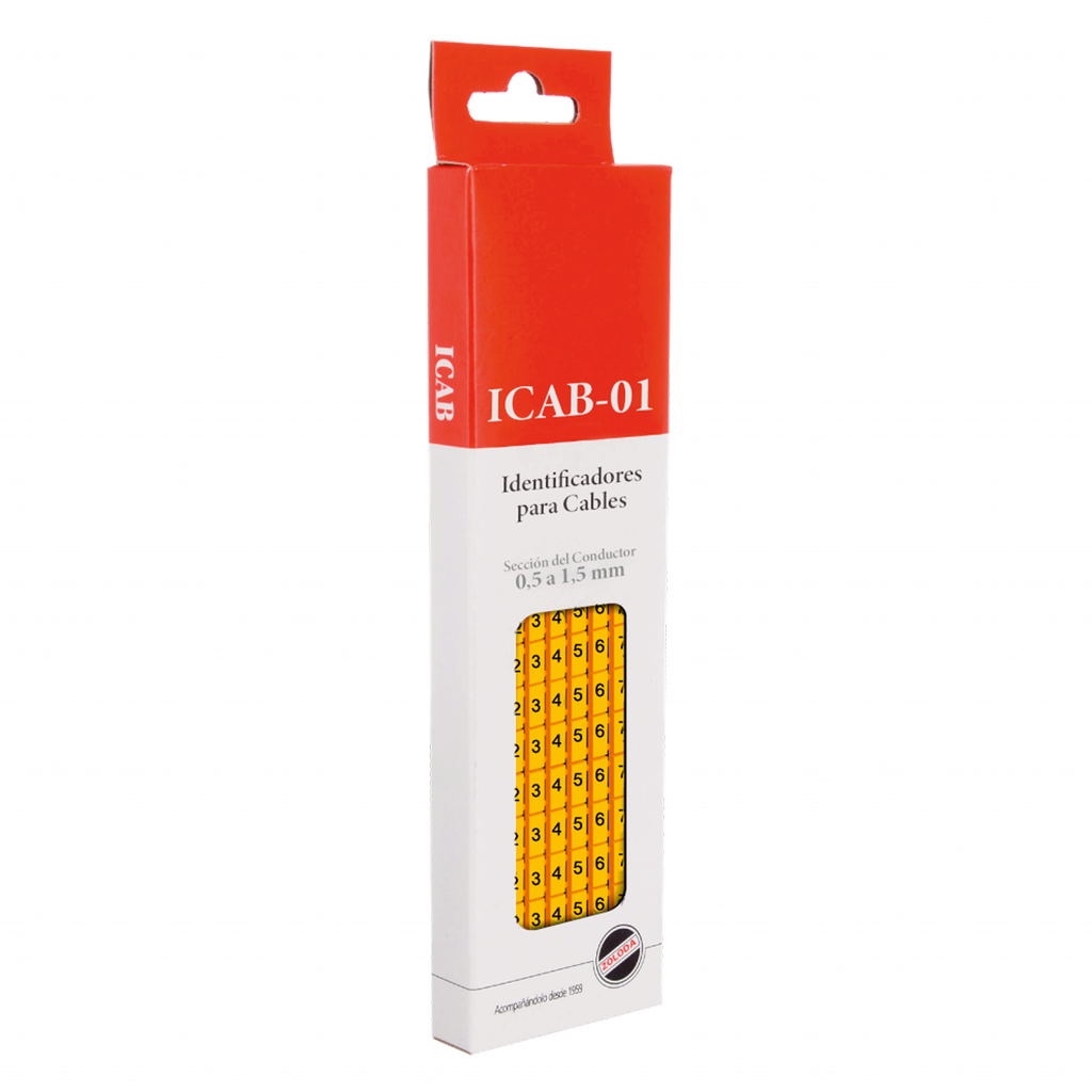 [16333] Identificadores P/Cable Amarillo Números 0,1,2,3,4,5,6,7,8,9 Zoloda