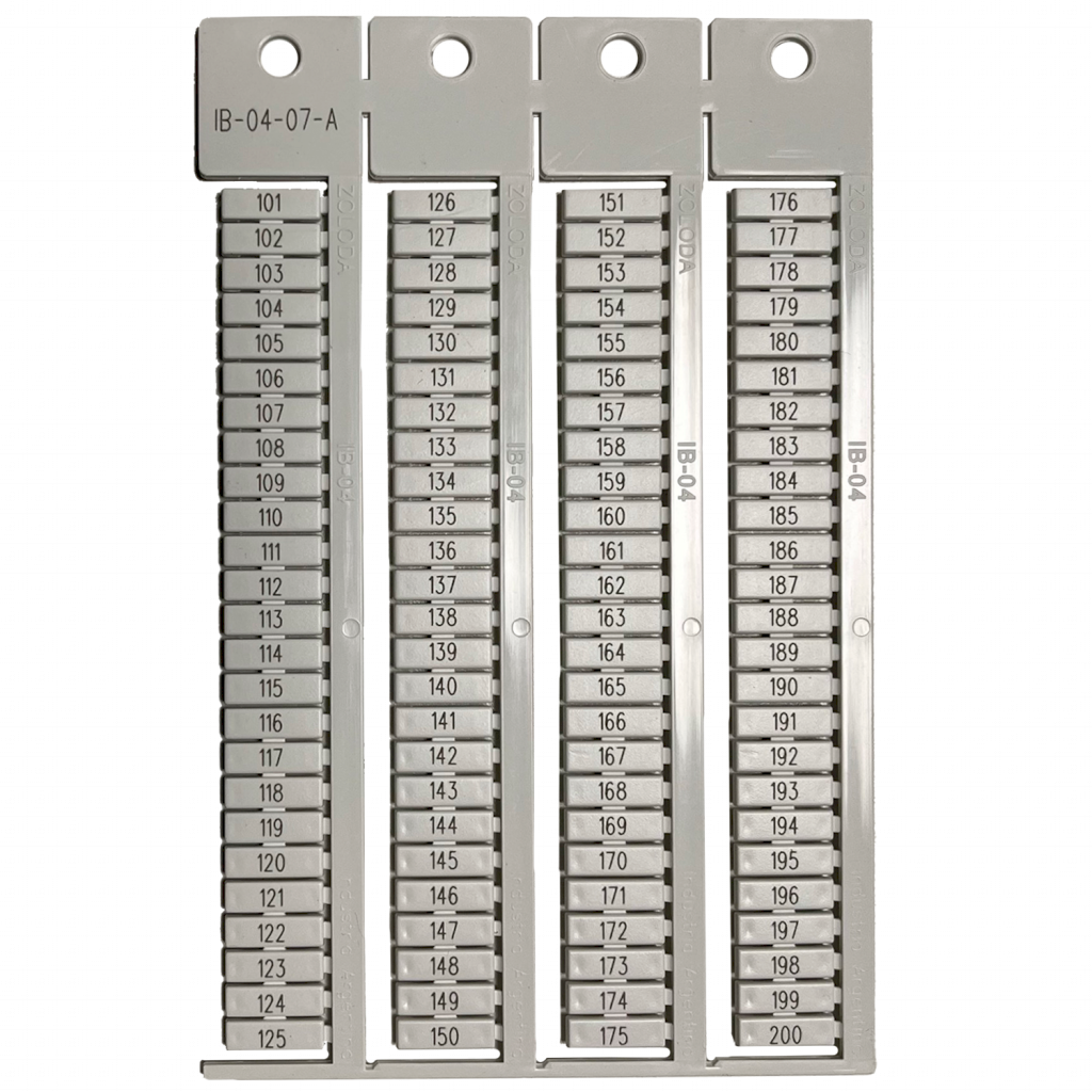 Plancha Números 101-200 1 Juego Apaisado Blanca Zoloda