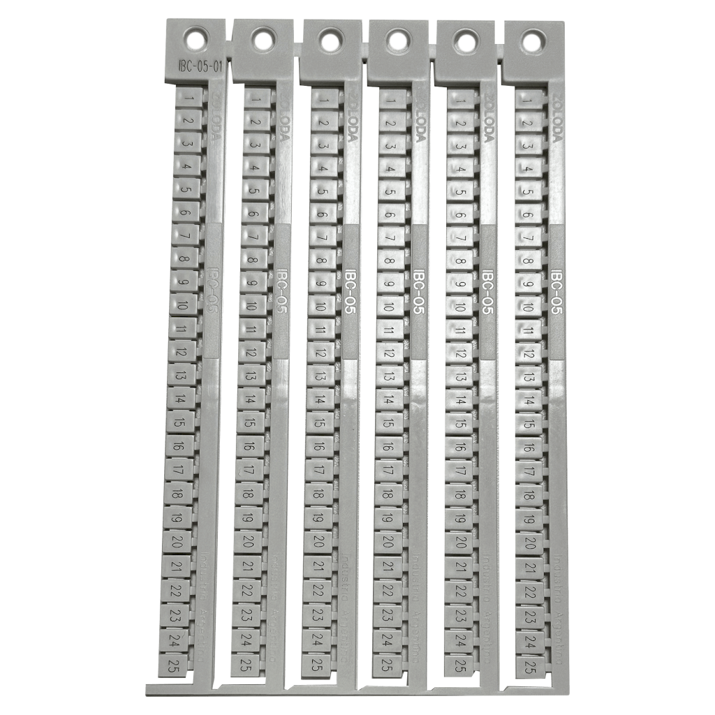Plancha Números 1-25 P/Borne 5mm Blanca Zoloda