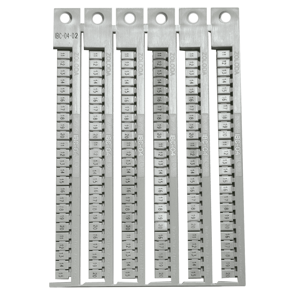 [20538] Plancha Números 11-20 P/Borne 4mm Blanca Zoloda