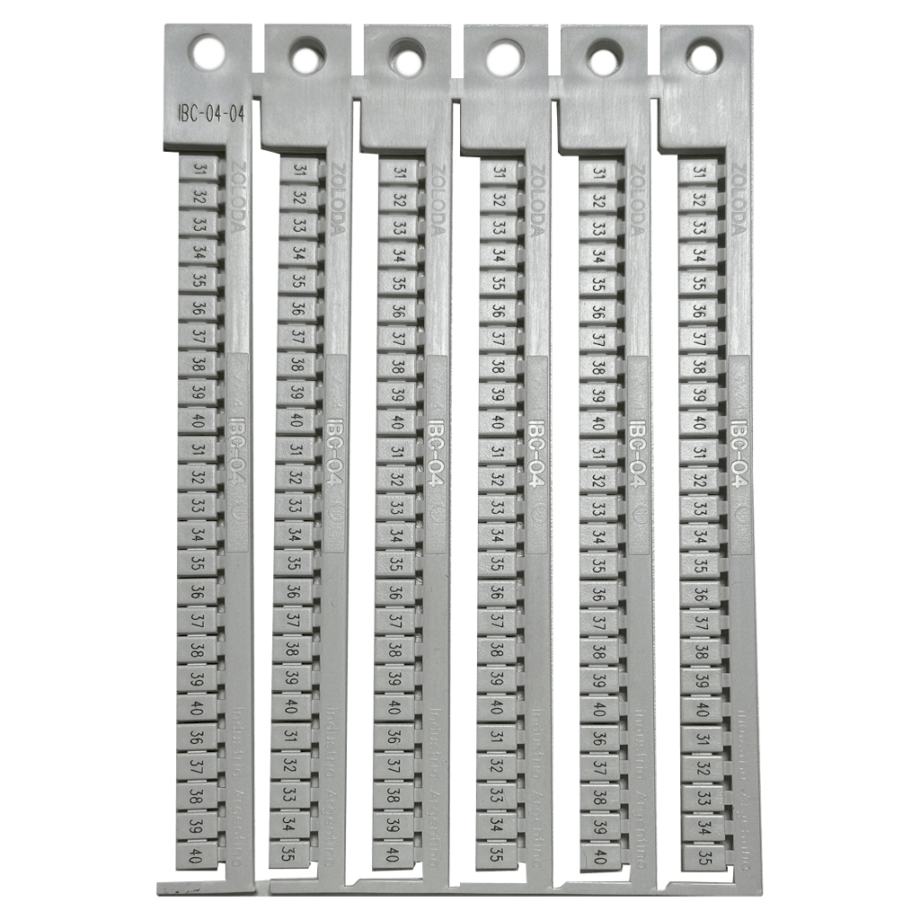 [20539] Plancha Números 31-40 P/Borne 4mm Blanca Zoloda