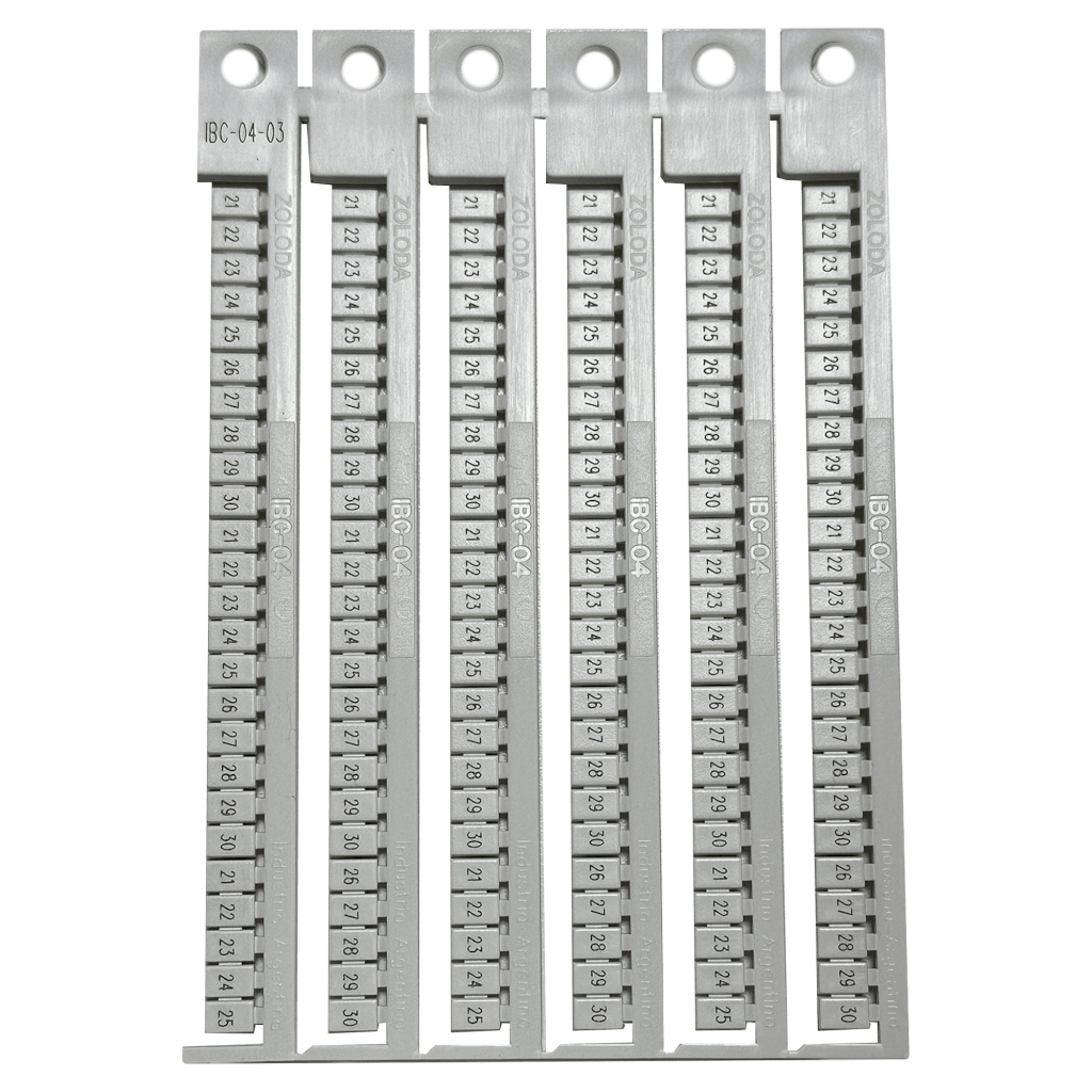 [20540] Plancha Números 21-30 P/Borne 4mm Blanca Zoloda