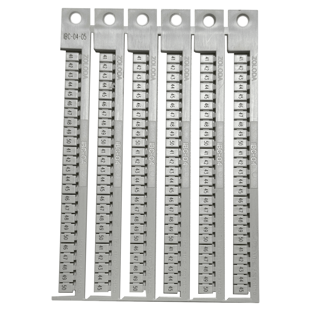 Plancha Números 41-50 P/Borne 4mm Blanca Zoloda