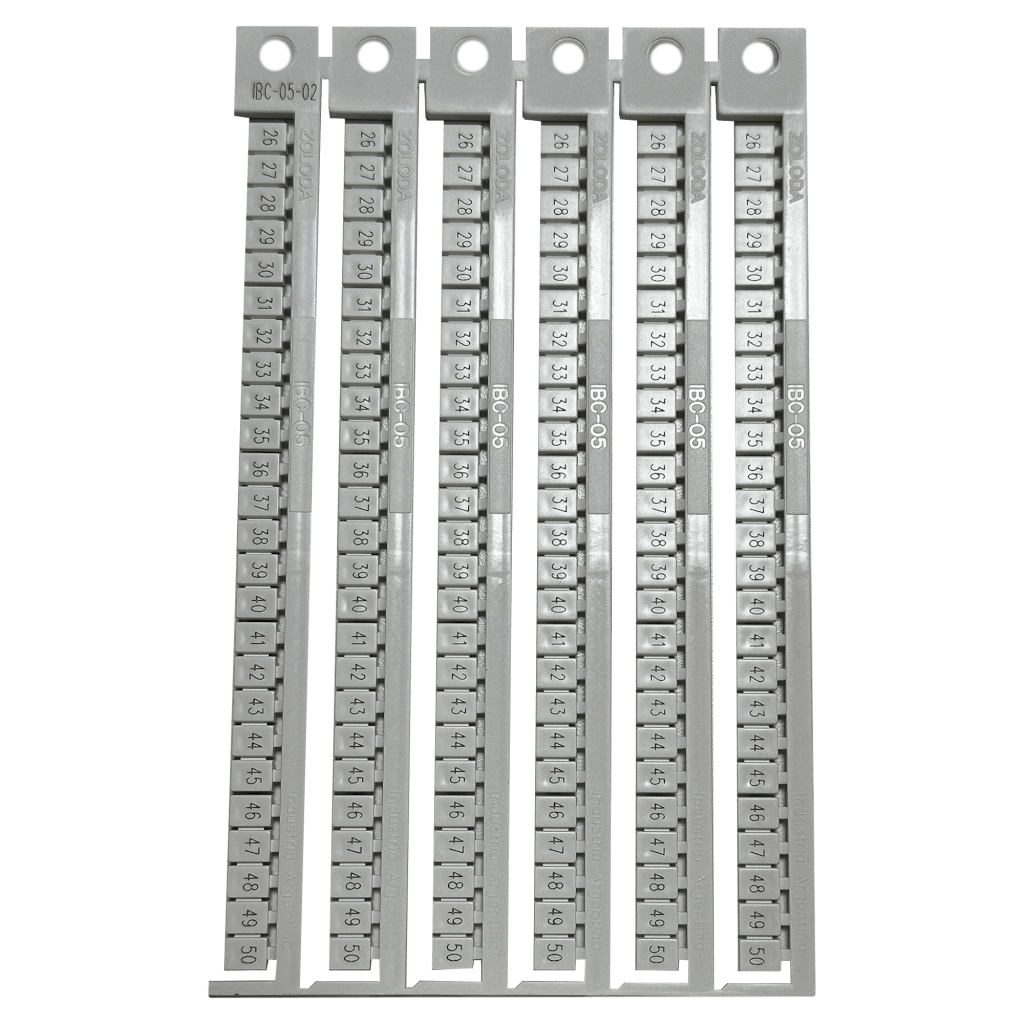 Plancha Números 26-50 P/Borne 5mm Blanca Zoloda