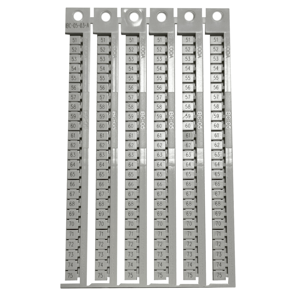 Plancha Números 51-75 P/Borne 5mm Apaisado Blanca Zoloda