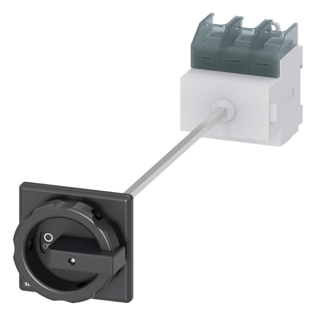 [2546] Interr. Principal 3P 100A 220/380VCA Maneta Giratoria Accionamiento en Puerta Negro Siemens