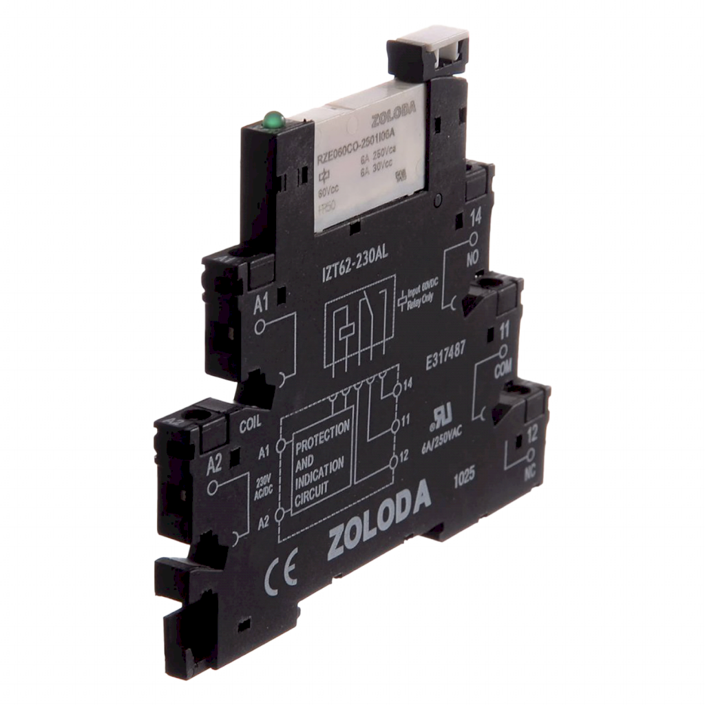 Relé PLC 1 Inversor E:230VCA/CC S:250V 6A Tornillo Zoloda