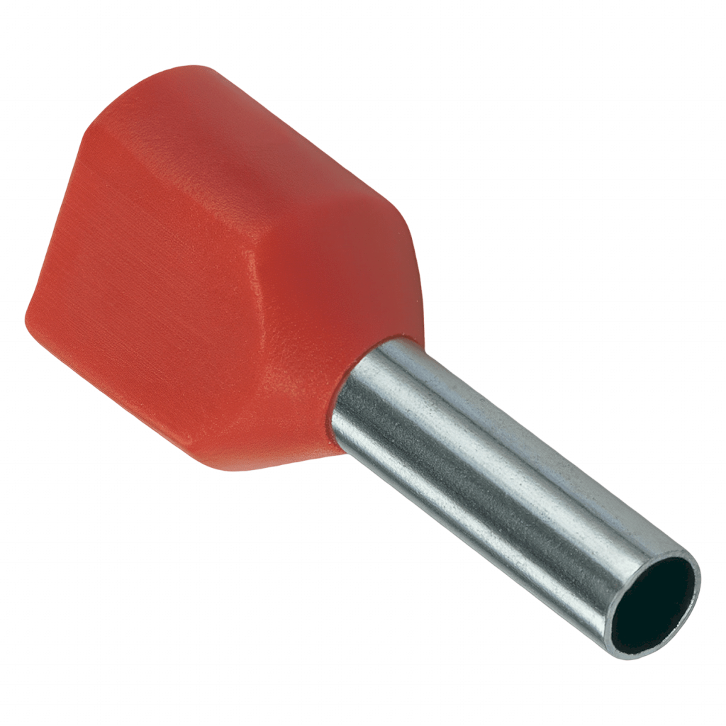 [21794] Puntera Tubular Doble 1mm2 10mm Roja Zoloda