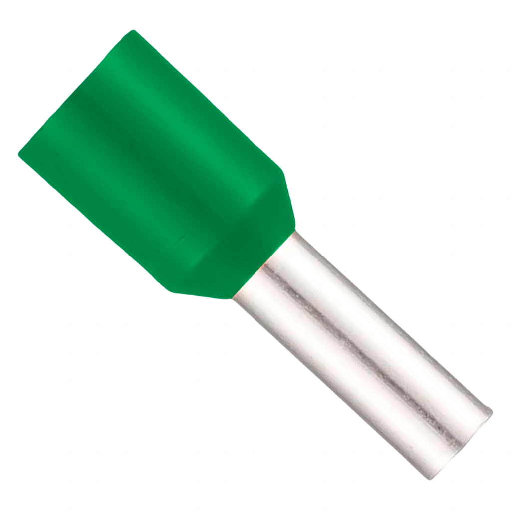 [21852] Puntera Tubular 6mm2 12mm x100u Verdes Zoloda