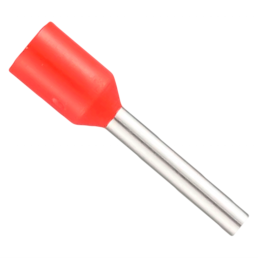 [24660] Puntera Tubular 1mm2 10mm x100u Rojas Zoloda