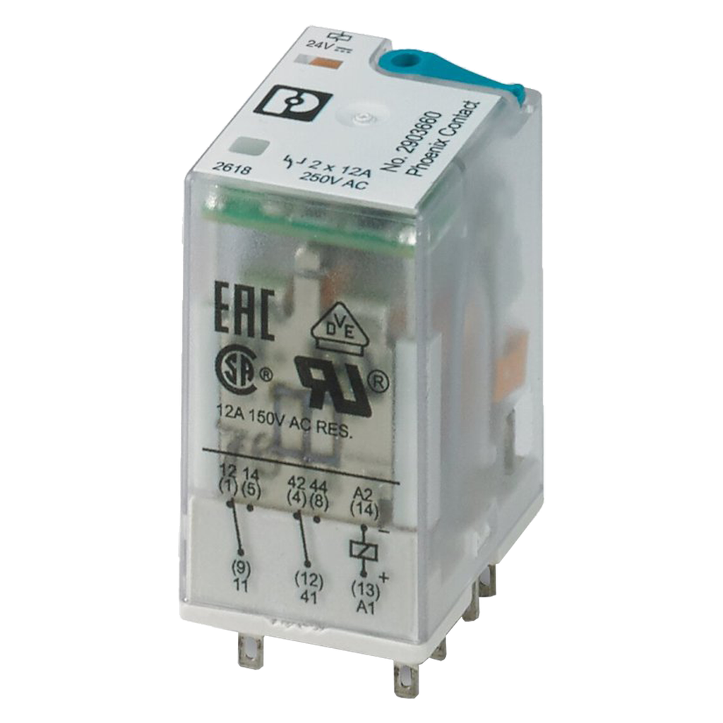 [21968] Relé IR  2 Inversores RIF 24VCC 10A C/Led Phoenix Contact