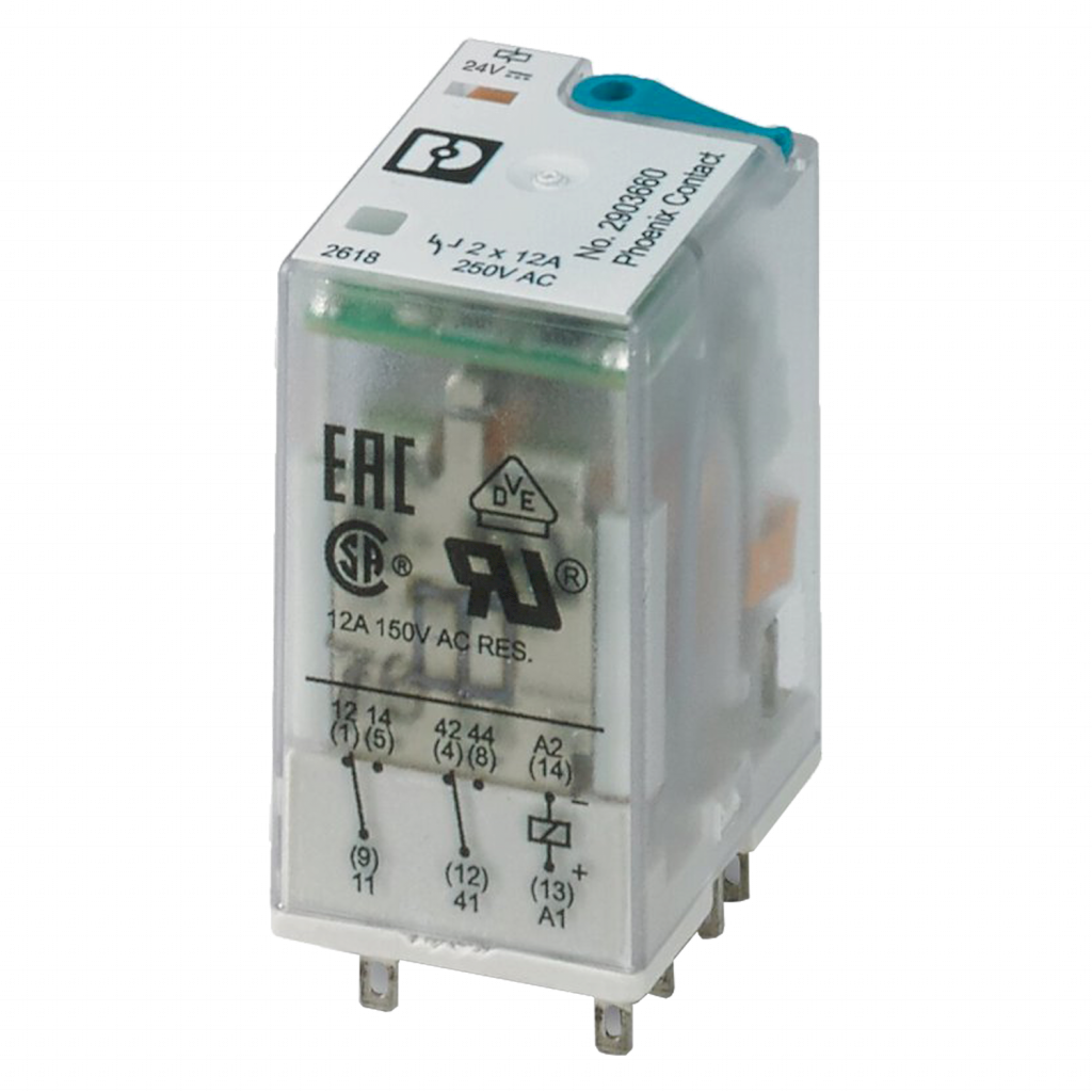 [21968] Relé IR  2 Inversores RIF 24VCC 10A C/Led Phoenix Contact