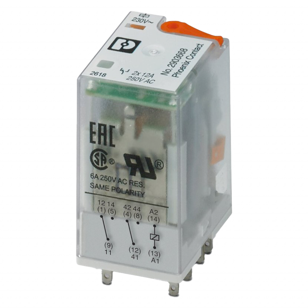 Relé IR  2 Inversores RIF 230VCA 10A C/Led Phoenix Contact