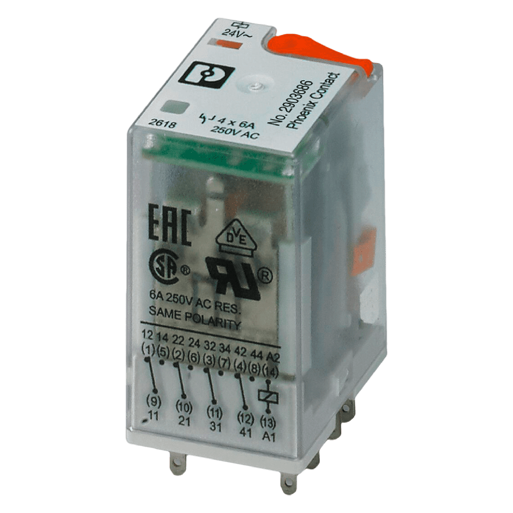 [21972] Relé IR  4 Inversores RIF 24VCA 10A C/Led Phoenix Contact