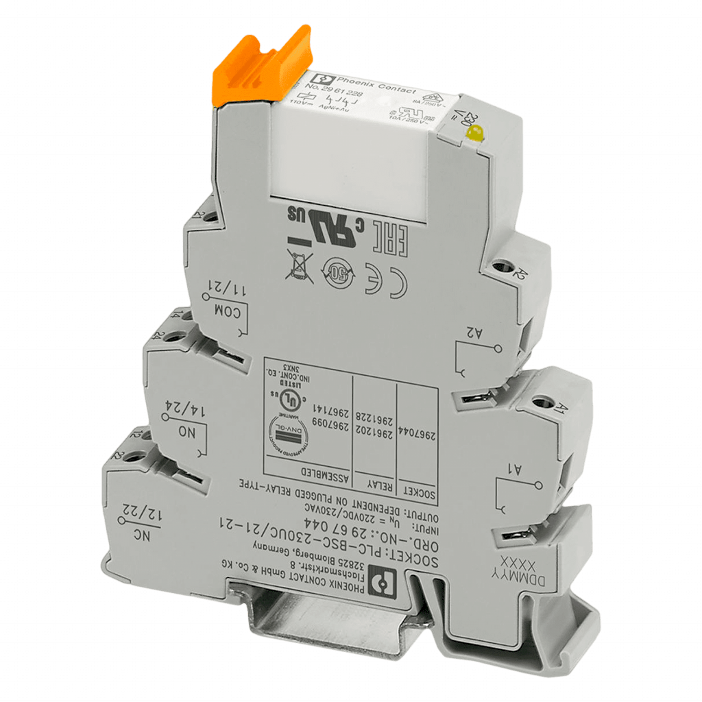 Relé PLC 2 Inversores Oro 230VCA/220Vc C/Led Phoenix Contact
