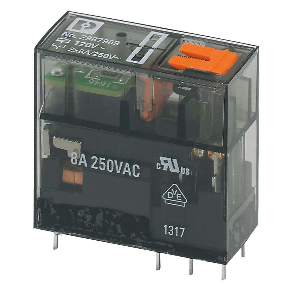 [30425] Relé MR 2 Inversor 120VCA 16A C/Led Phoenix Contact