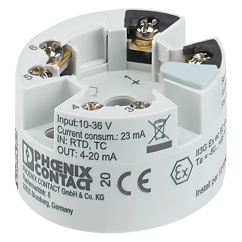 Conversor Medición 24VCC Entrada RTD/Termocupla Salida 4-20mA Señal Analogica Phoenix Contact