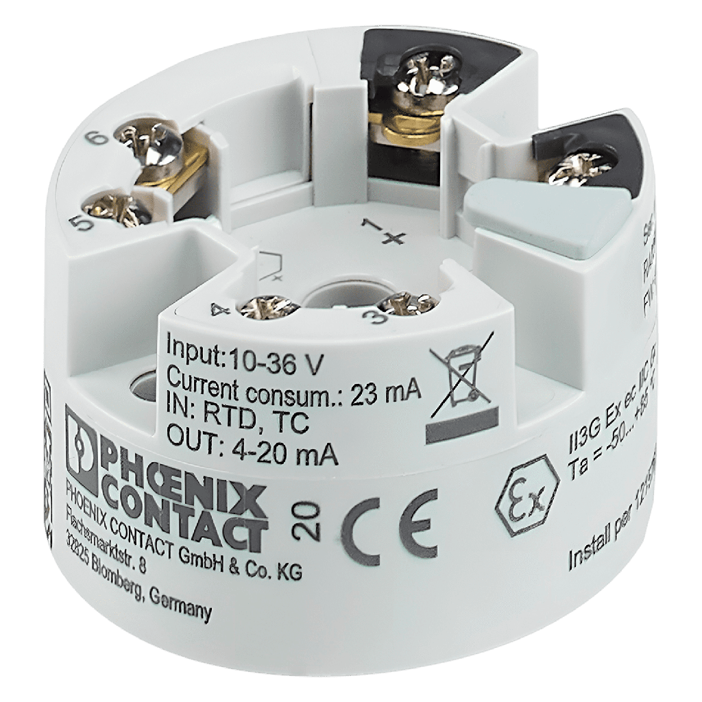 [30976] Conversor Medición 24VCC Entrada RTD/Termocupla Salida 4-20mA Señal Analogica Phoenix Contact