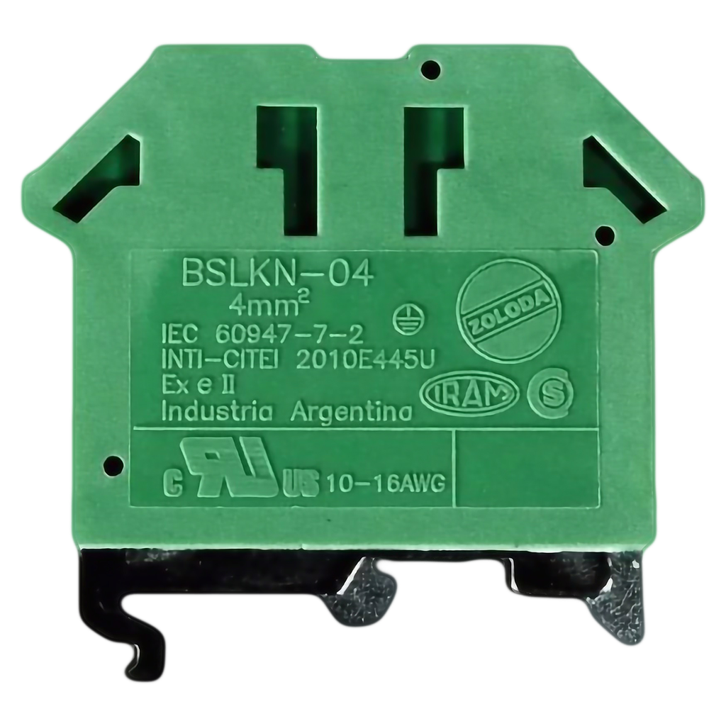 [10366] Borne BSLKN de Puesta a Tierra 4mm P/Riel 32-35mm Zoloda