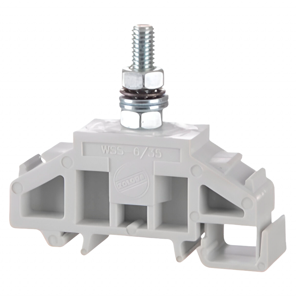 MonoBorne Extraible C/Bulón 6mm2 P/Riel Din Zoloda