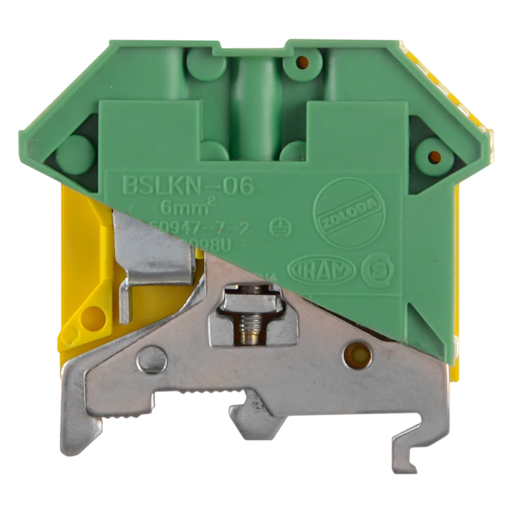 [14565] Borne Puesta Tierra P/2,5-6mm2 A Tornillo 1 Piso 41 A Verde-Amarillo Zoloda