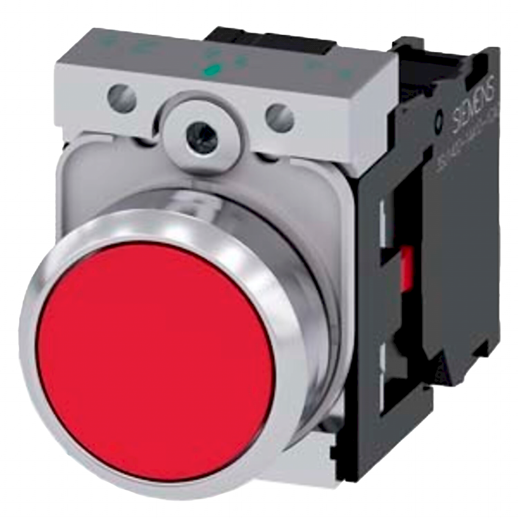 [5622] Pulsador 3SB3 Metálico Rojo 1NC Siemens