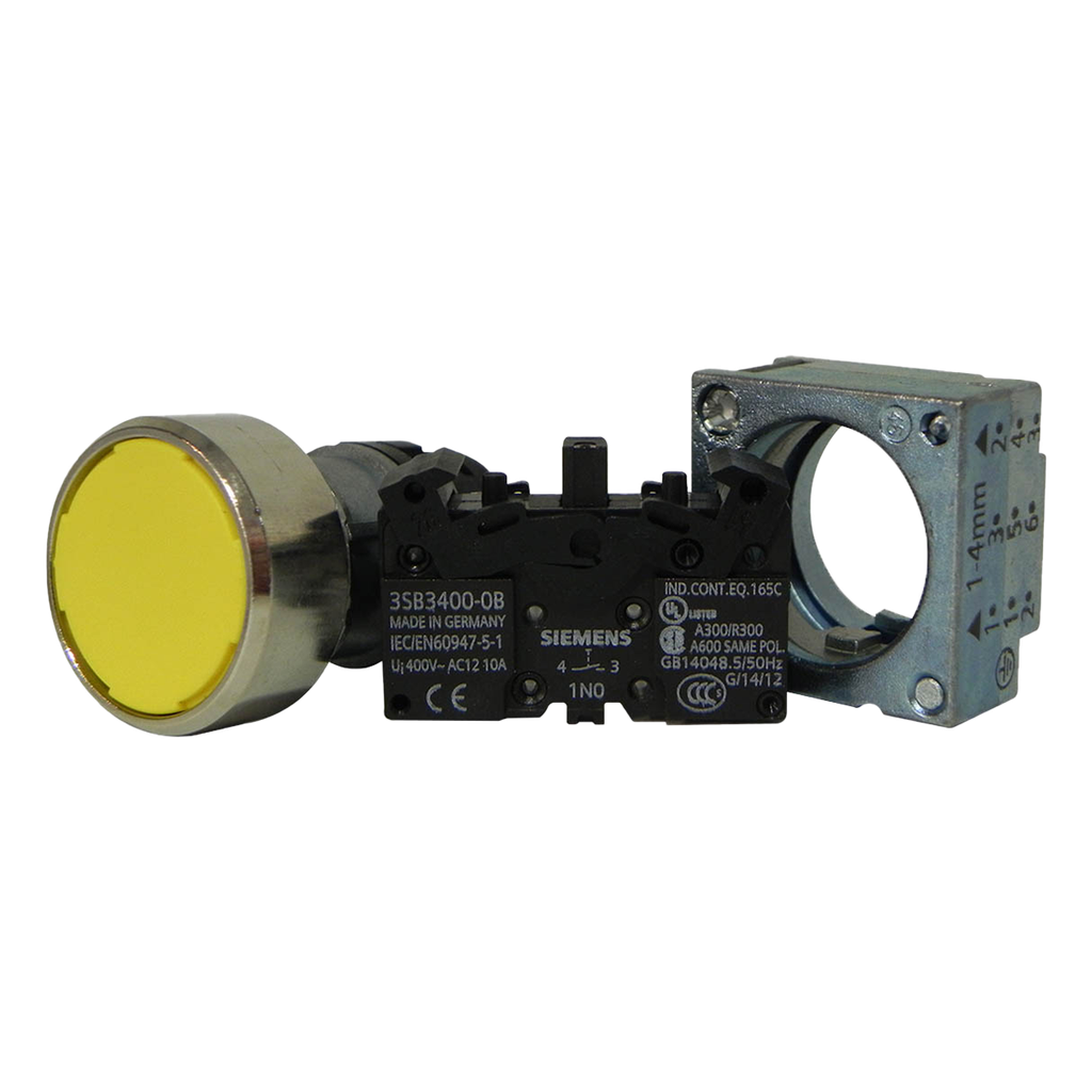 [5623] Pulsador 3SB3 Metálico Amarillo 1NA Siemens
