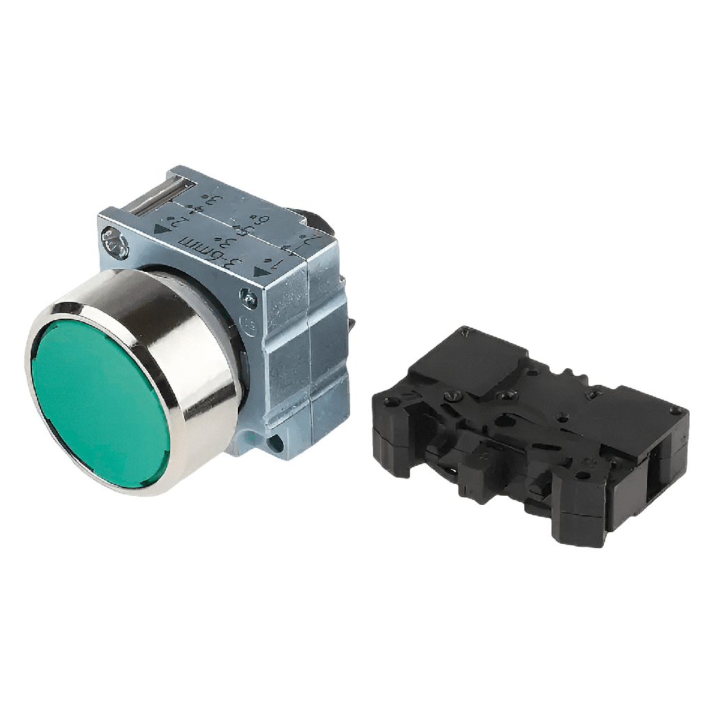 [5624] Pulsador 3SB3 Metálico Verde 1NA Siemens