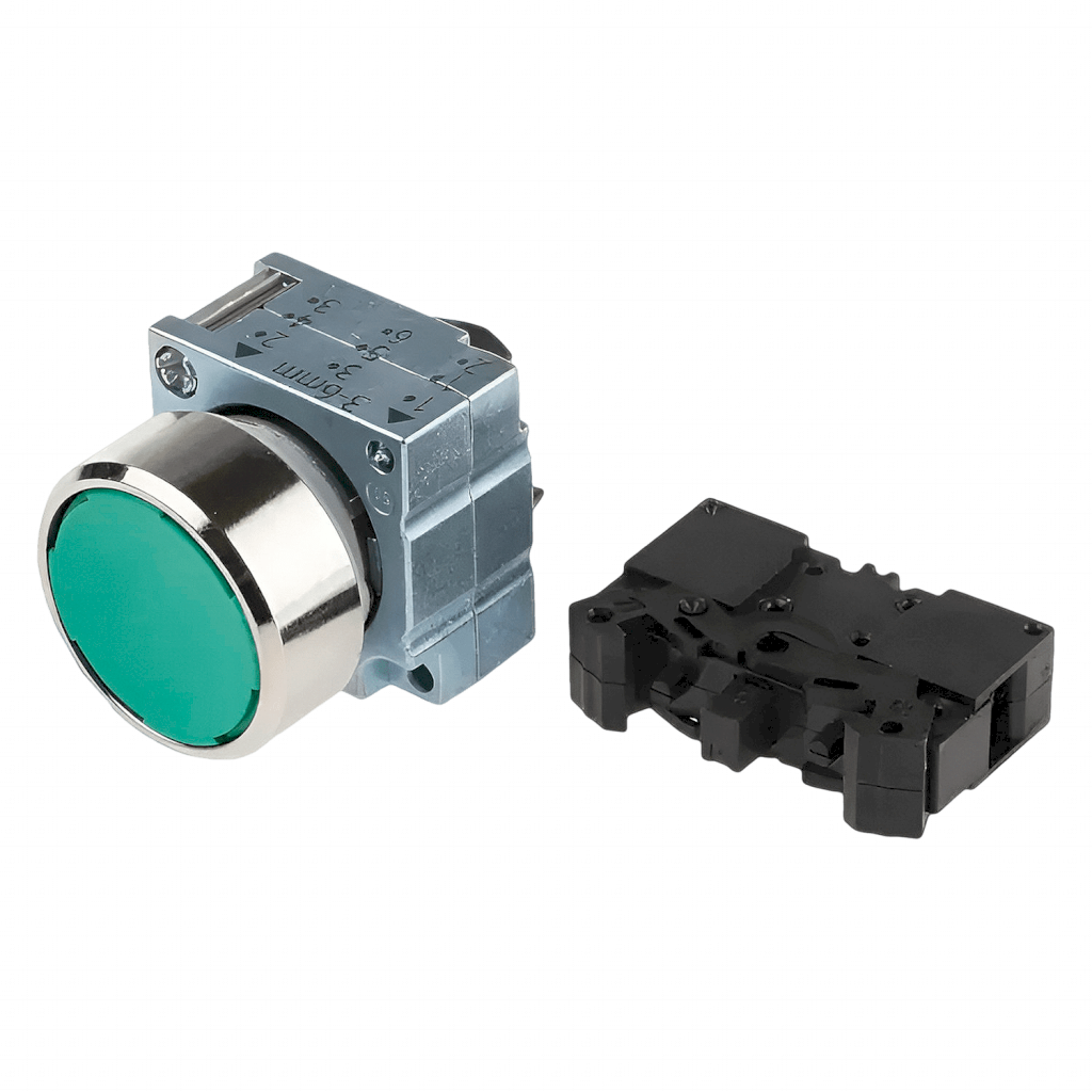 [5624] Pulsador 3SB3 Metálico Verde 1NA Siemens