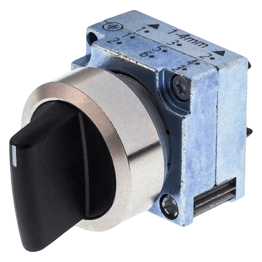 [5769] Cabezal Perilla 3SB Metálica 3 Posiciones C/Retorno Negra Siemens