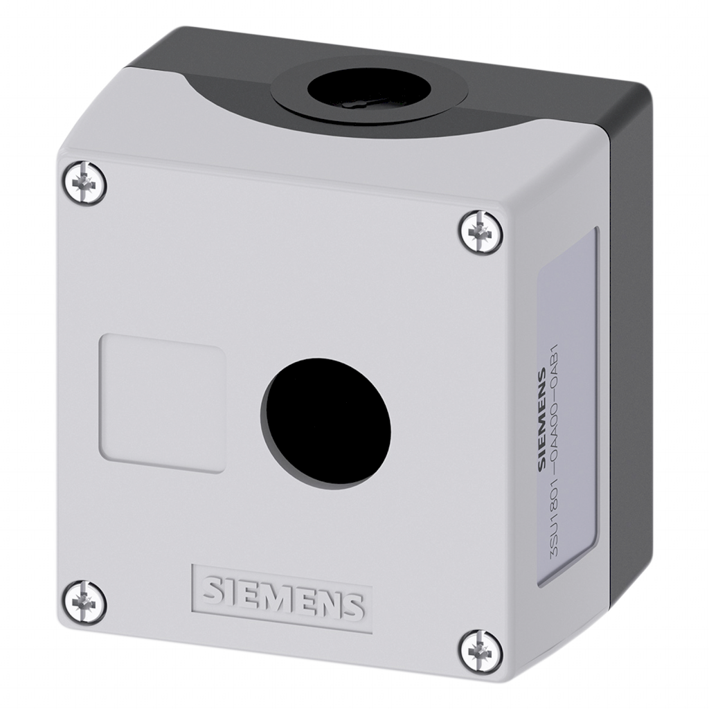 [22952] Caja Pie de Maquina PVC Gris 1 Orificio Siemens