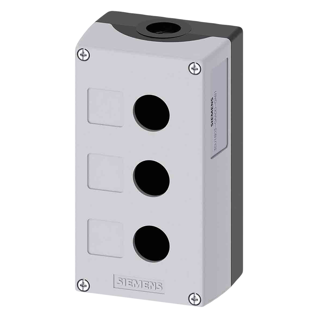 [24164] Caja Pie de Maquina PVC Gris 3 Orificios Siemens