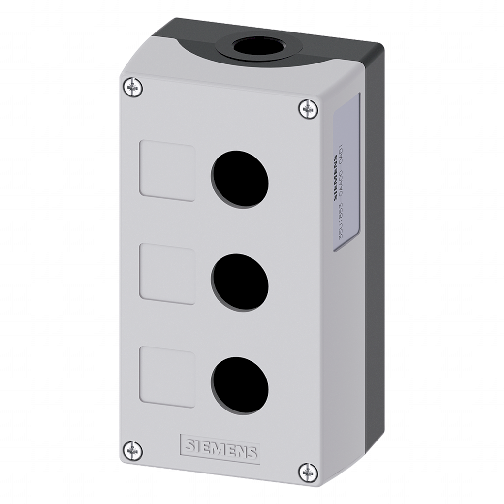 [24170] Caja Pie de Maquina Metal Gris 3 Orificios Siemens