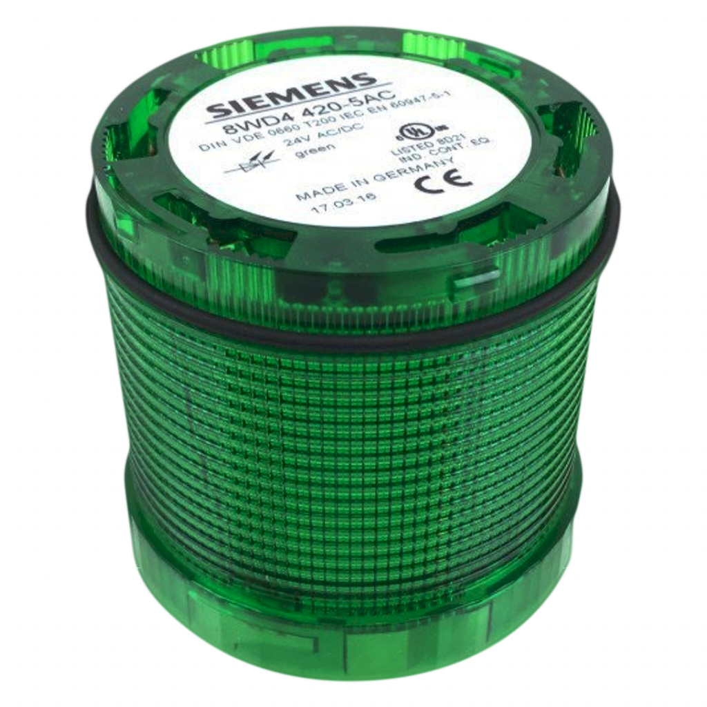 Elemento de Luz 24VCA/VCC Encastrable a Base o Elemento Luminoso Verde Siemens