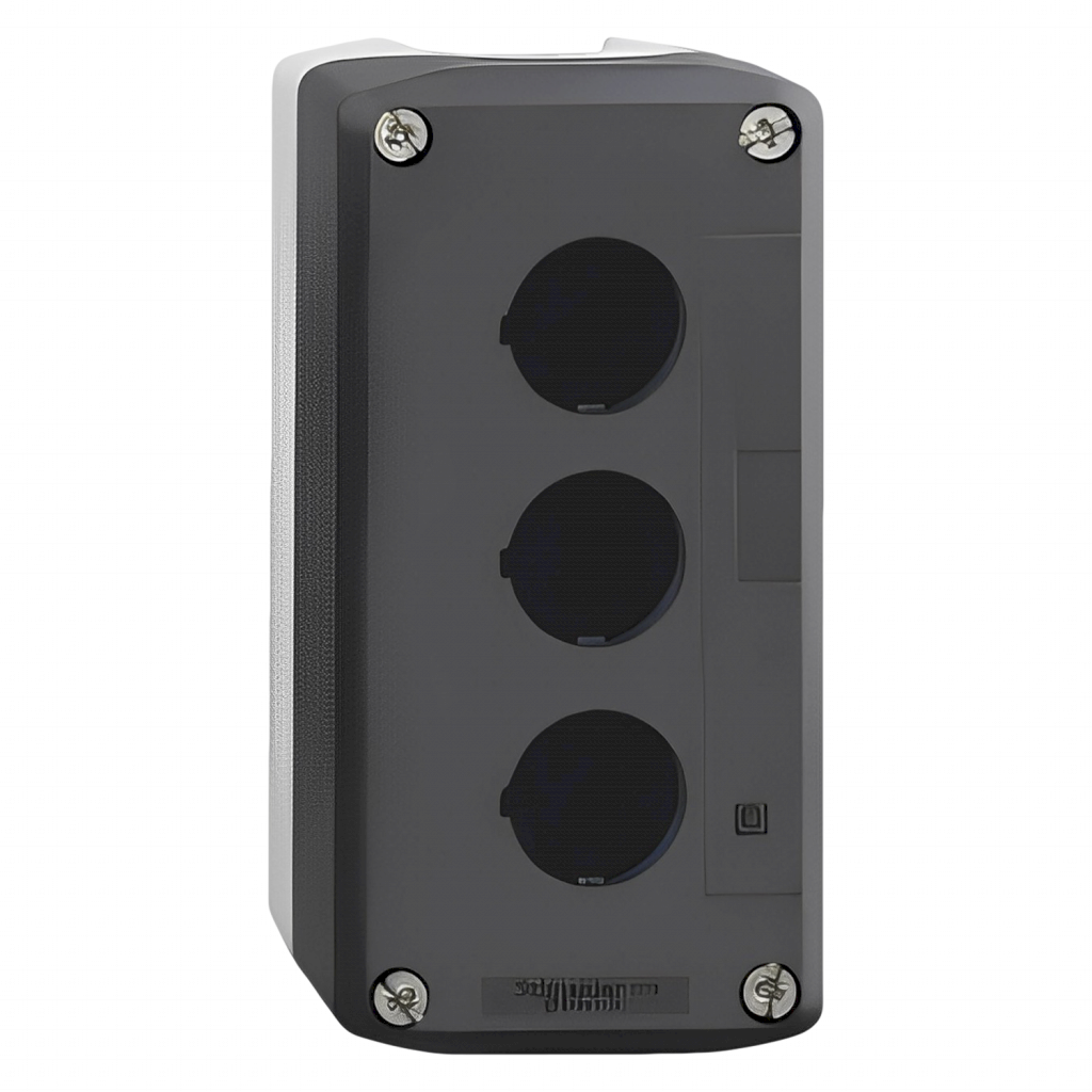 Caja Pie de Maquina Policarbonato Gris 3 Orificios Schneider Electric